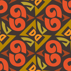 Seamless pattern imitating an African pattern made by hand