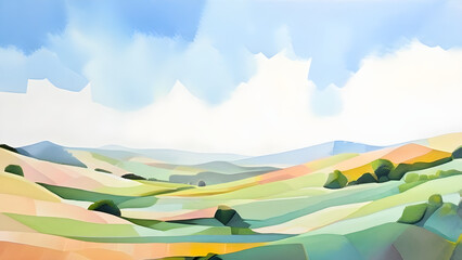 Summer landscape combined with minimalist composition