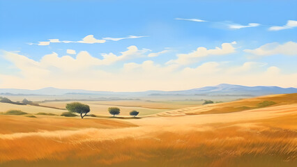 Fototapeta premium Summer landscape combined with minimalist composition