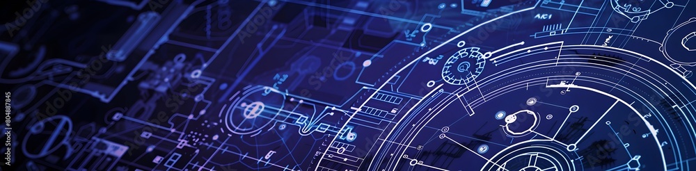 Aufkleber intricate technological blueprint of the future showcasing complex digital schematics and futuristic