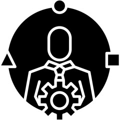 Adaptability Icon. Adapt Work Process Pictogram Graphic Illustration. Isolated Simple Solid Icon For Infographic, App and Web Button.