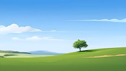 Summer landscape combined with minimalist composition