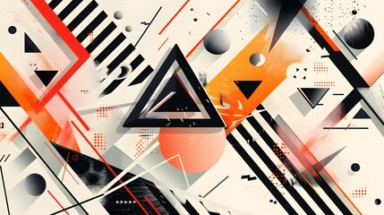 Triangle pattern. Colorful, grunge and seamless. Grunge effects