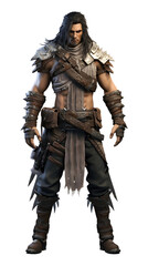 Fototapeta premium 3D gaming warrior character on transparent background
