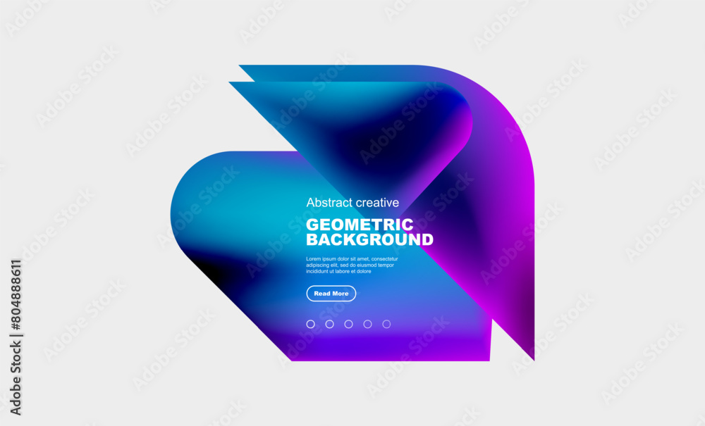 Aufkleber The geometric background features a gradient of violet and electric blue, creating a stylish and modern design. Perfect for a fashion accessory brand logo or health care service