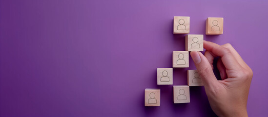 Human Resources and Talent Acquisition Strategy with Purple Background for HR and Recruitment concept.