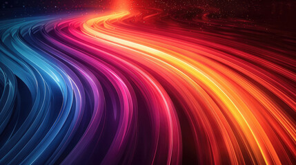 Abstract dark background with colorful waves