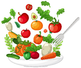 Colorful assortment of fresh produce on a plate.