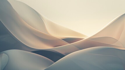Obraz premium Abstract illustration flowing shapes with a soft, smooth texture. Gentle curves and waves intertwine, creating a serene and calming effect. color gradient transitions from light to dark