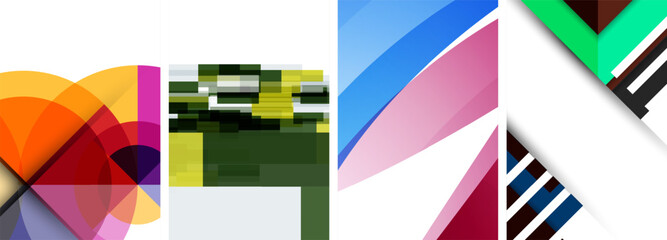 Obraz premium An art piece featuring a collage of rectangular, triangular shapes in vibrant tints and shades of magenta and electric blue on a white background