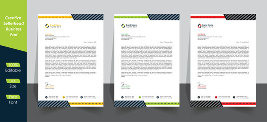 Modern business Pad creative design, Letterhead template, corporate business identity