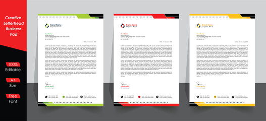 Modern Letterhead template, business Pad creative design, corporate identity