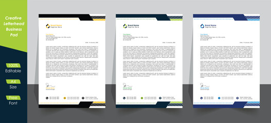 Modern Letterhead template, business Pad creative design, corporate identity