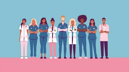 Simple colored International Nurses Day Illustration Flat Poster to commemorate the event