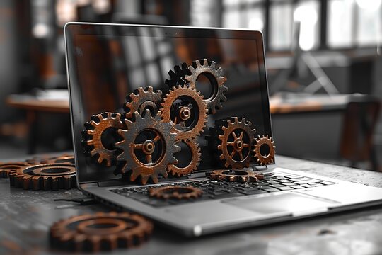 Gears and laptop online support for computer technologies. Generative Ai