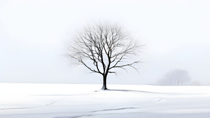 Winter landscape combined with minimalist composition