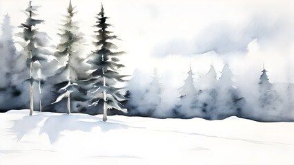 Obraz premium Winter landscape combined with minimalist composition