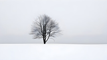 Winter landscape combined with minimalist composition