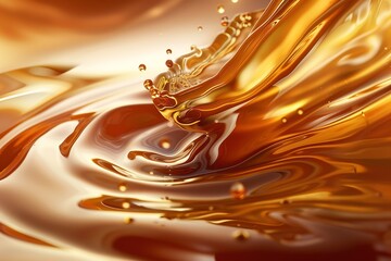 Delicious caramel that has melted into a liquid state. Generative AI