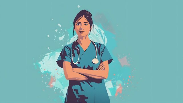 International Nurses Day commemorates the event poster illustration