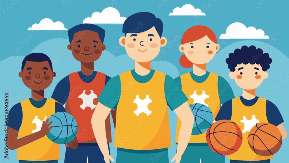 Poster a basketball team where players with autism are able to showcase their unique skills and contribute 