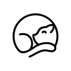 cat outline logo design vector template