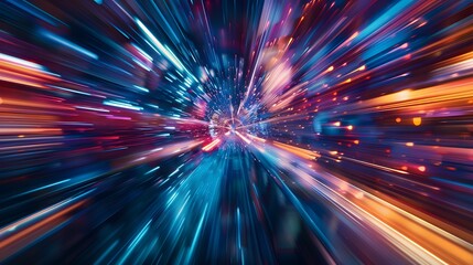  digital data flow on road in concept of program coding with graphic creating vision of fast speed transfer to show digital transformation , disruptive innovation