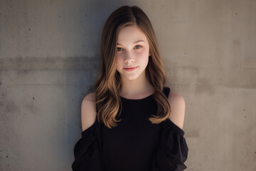 Fototapeta premium Playful and mischievous spirit of a girl on a sunny day