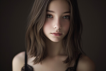 Fototapeta premium Lovely and charming display of a model' s natural beauty