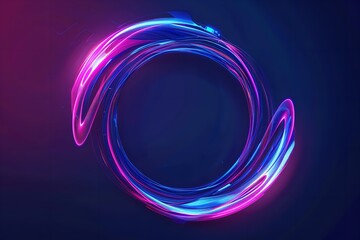 Neon circle effect infinite wave loop symbol. Generative Ai