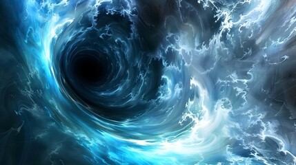 Powerful Swirling Vortex of Stormy Ocean Waves Showcase Intense Natural Energy and Chaos