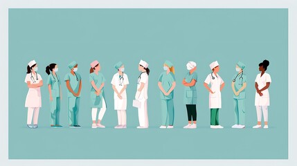 Simple colored International Nurses Day Illustration Flat Poster to commemorate the event