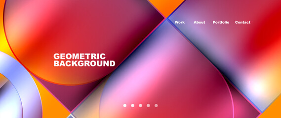 This geometric background is bursting with colorfulness, featuring shades of purple, violet, magenta, and electric blue. Triangles in varying tints create a vibrant and dynamic design