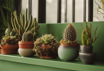 wall garden interior pots fferent succulents lot cacti Template air filled paneling composition plant home Green concept Home Home plants gardening Stylish design beautiful