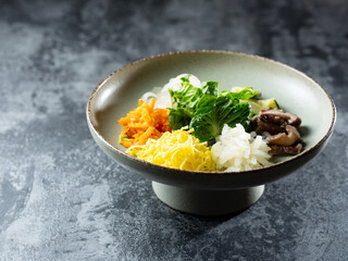 Bibimbap, Korean mixed rice with vegetable	