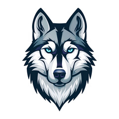 Siberian husky mascot logo