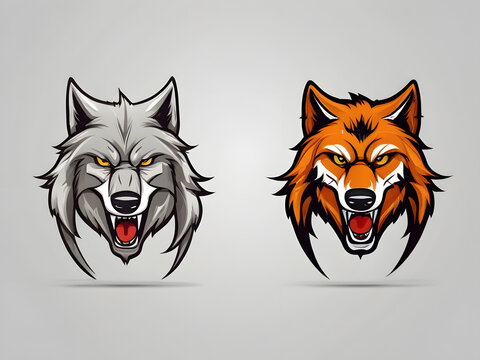 dangrous , Wolf Mascot Sporting Emblem. Vector Illustration of Wolf's Head Mascot. Tiger Head Emblem for Gaming. Sporty Character Logo on White Background."wolf head tattoo , wolf head tattoo, wolf lo