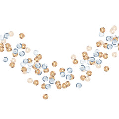 Sewing sequins. Seamless glitter pattern. Watercolor illustration of sewing accessories for clothing decoration. Embroidery. Ornament for background design, packaging, textile, banner