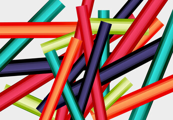 Fototapeta premium A beautiful display of colorful sticks stacked on top of each other, creating a vibrant pattern reminiscent of art and office supplies, with a mix of tints and shades