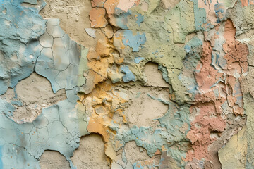 Abstract colorful cement wall crack, texture and background. ai generative
