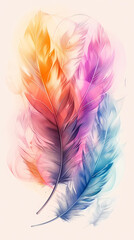 Background of soft and blurred chicken feathers in beautiful colors,Vector illustration