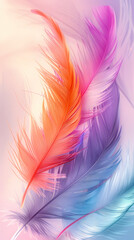 Fototapeta premium Background of soft and blurred chicken feathers in beautiful colors,Vector illustration