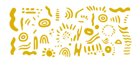 collection of underline scribble element in doodle art