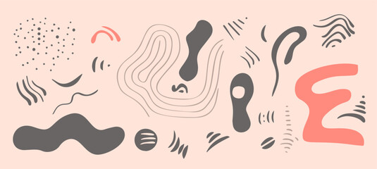 collection of abstract emphasis shape texture in doodle art