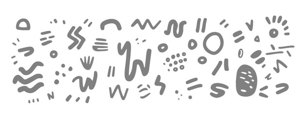 collection of emphasis scribble element in doodle art