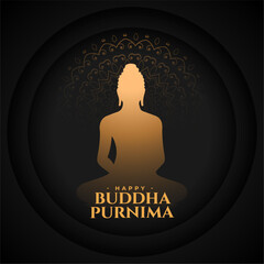 indian festive buddha purnima or vesak day background design