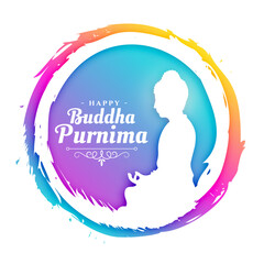 papercut style happy buddha purnima cultural background