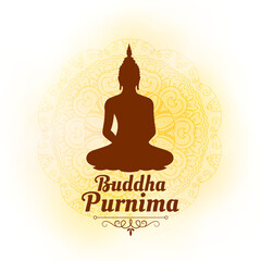 elegant buddha purnima or vesak day cultural background design