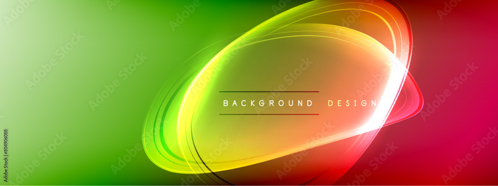 Poster a glowing circle in the middle of a colorful background, like a liquid amber orange drink under auto