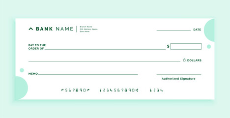 modern bank cheque check voucher template
